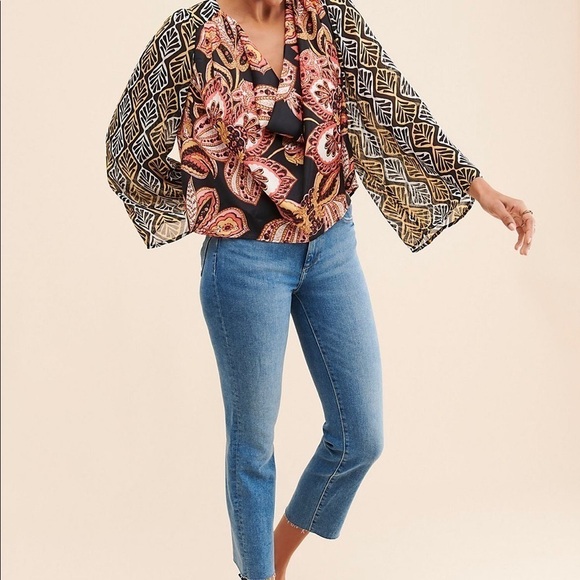 Free People Aleena Printed Blouse Top - Picture 8 of 17